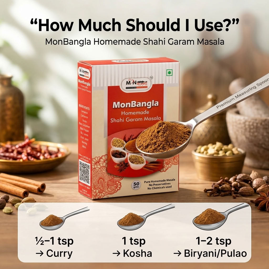 MonBangla Homemade Shahi Garam Mashla Guro 100 g - (50GX2)