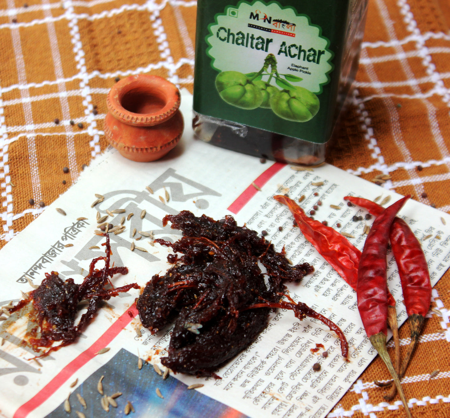 MonBangla Authentic Bengali Homemade Achar Combo-Chalta Achar (200G)+Jalpai Achar (200G)