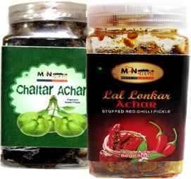 MonBangla Authentic Bengali Homemade Achar Combo-Chalta Achar (200G)+Lal lonka r Achar-Stuffed masala(200G)