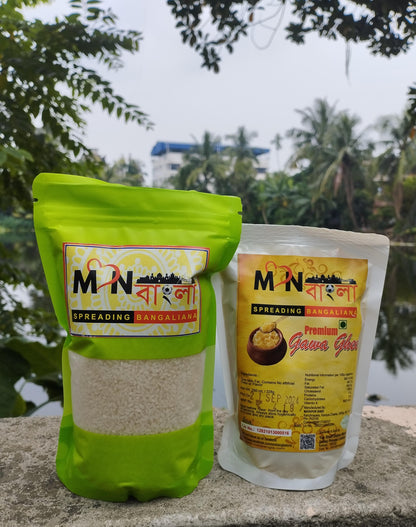 MonBangla Special Combo│Premium Aromatic Gobindobhog Rice (900g ) + Premium and Pure Gawa Ghee (250 g) │