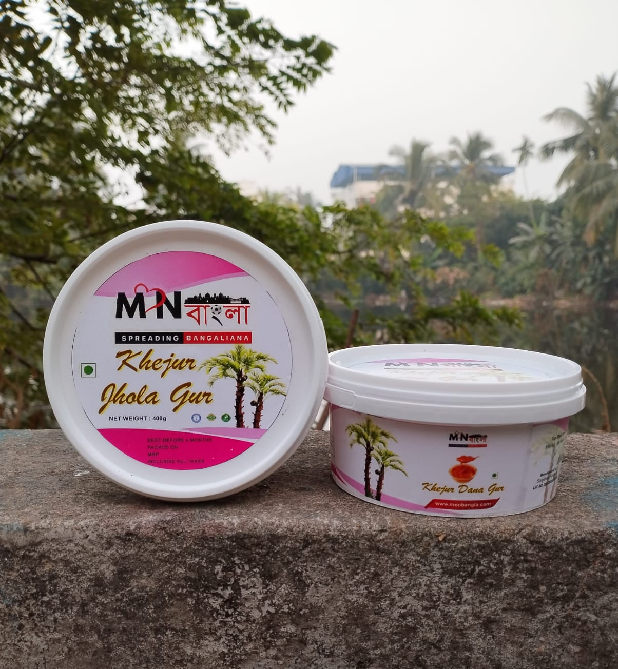 MonBangla Pure Jhola Nolen Gur (Date Palm Jaggery) - 800G (400GX 2) │Saver combo│ Pack of 2