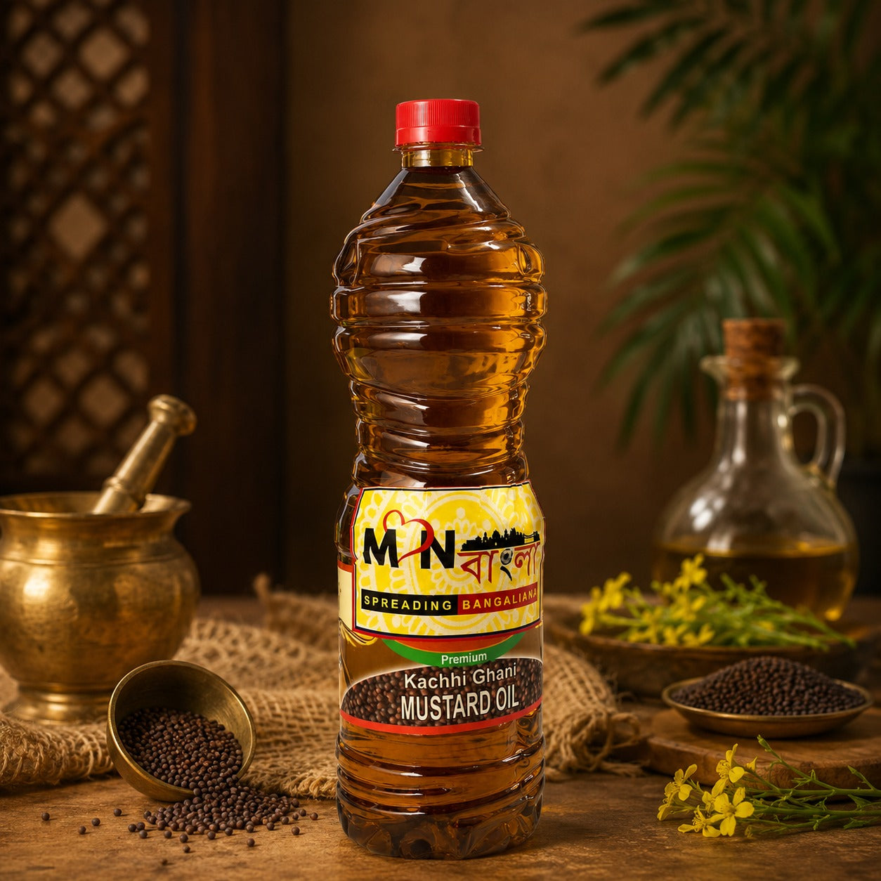 MonBangla Kather Ghani Pure Mustard Oil / Shorsher Tel - 2L