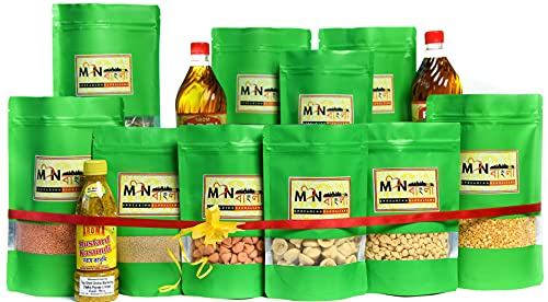 MonBangla Super Saver Grocery Combo │Bengali Grocery │ Gobindobhog 1Kg │Sona Moong Dal 1Kg │Sona Masoor Dal 1Kg │Matar Dal 1Kg │ Mustard Oil 2L │Urad Bori, Masoor Bori, Posto Bori, Matar Bori │Mustard Kasundi │Premium quality Posto 250G│Premium Masala Com