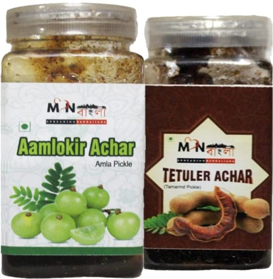 MonBangla Authentic Bengali Achar Combo - Aamloki Achar (200G)+Tetuler Achar (200G)